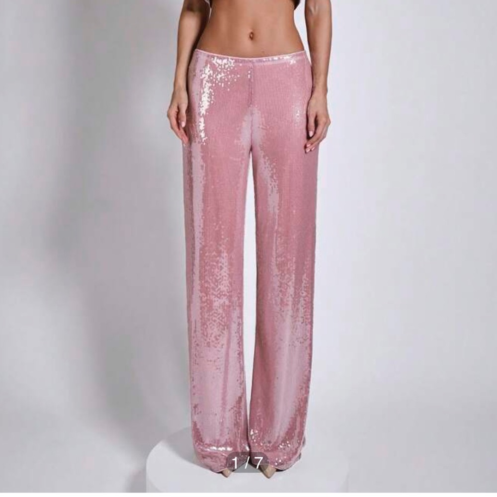 pink sequin pants